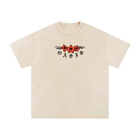 Washed Oasis Baggy Tee - White